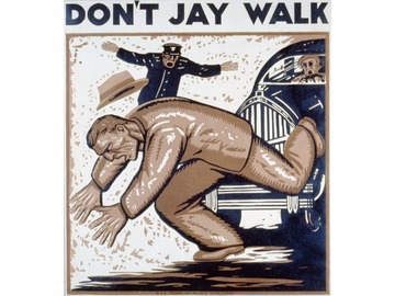 dont jay walk watch your step wpa poster