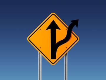 further vs farther usage road sign