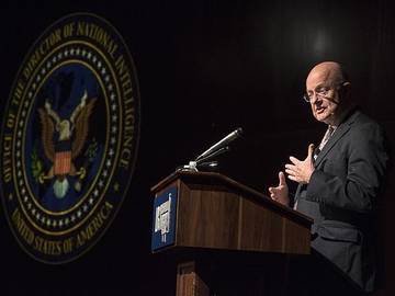 james clapper speaking at the lbj library
