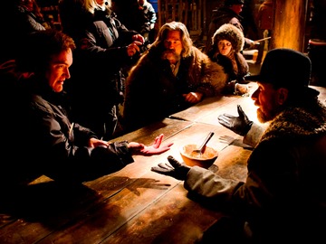 quentin-tarantino-directs-kurt-russell-jennifer-jason-leigh-and-tim-roth-on-the-set-of-the-hateful-eight