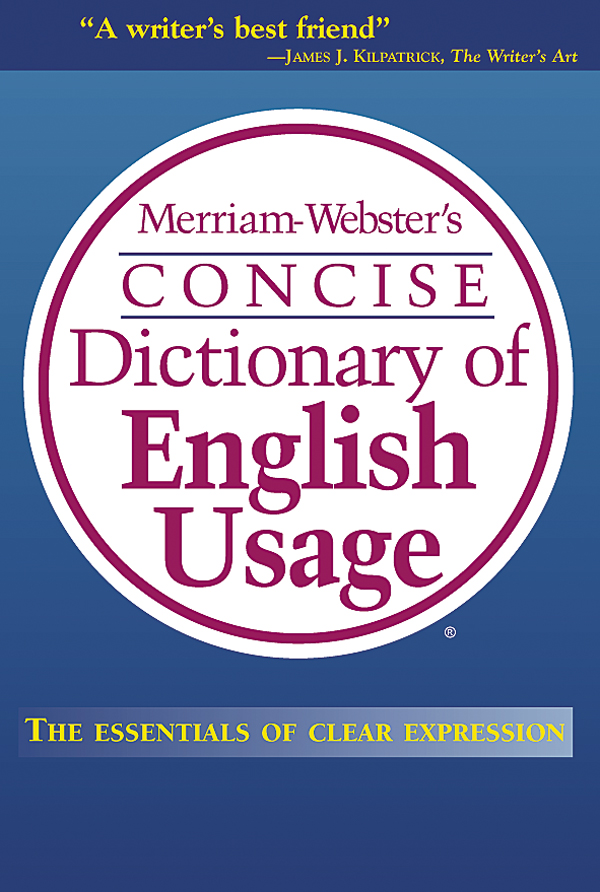 merriam-webster's concise dictionary of english usage book cover