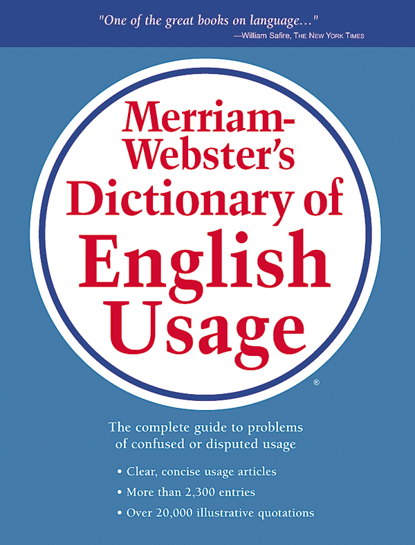 merriam-webster's dictionary of english usage book cover