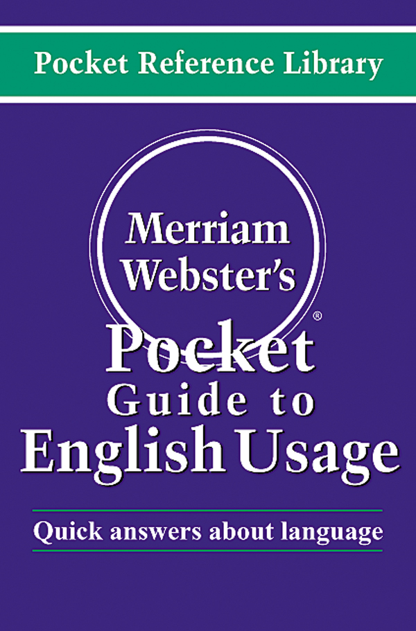 merriam-webster's pocket guide to english usage book cover