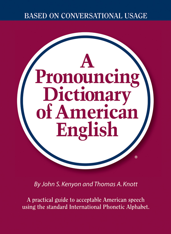 a pronouncing dictionary of american english book cover