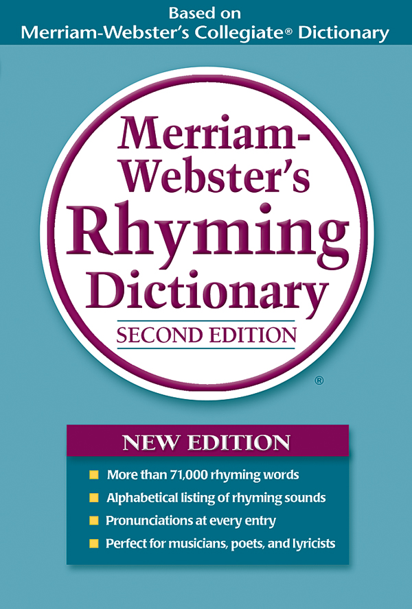 merriam-webster's rhyming dictionary, trade paperback book cover