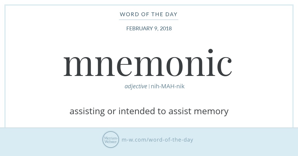 Word Of The Day Mnemonic Merriam Webster